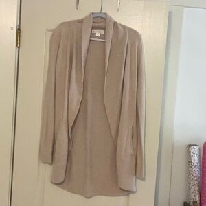 Barefoot Dreams CozyChic Circle Open Cardigan. Stone